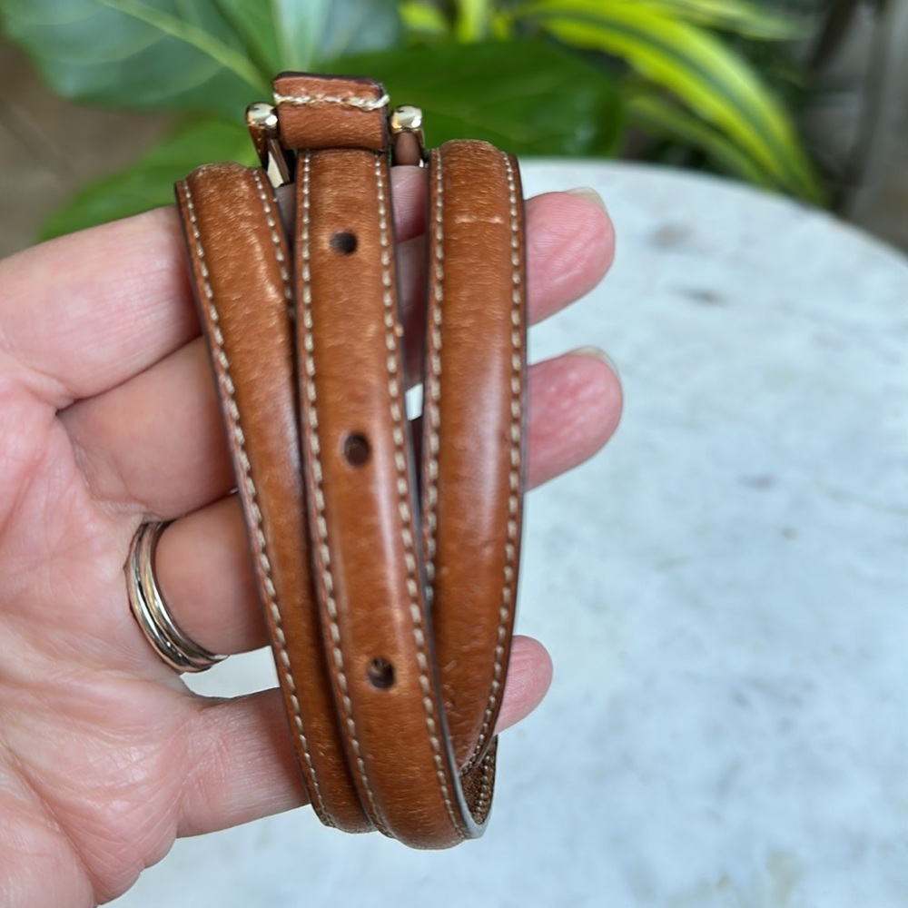 Michael Kors Vintage Leather Skinny Belt - Picture 3 of 4